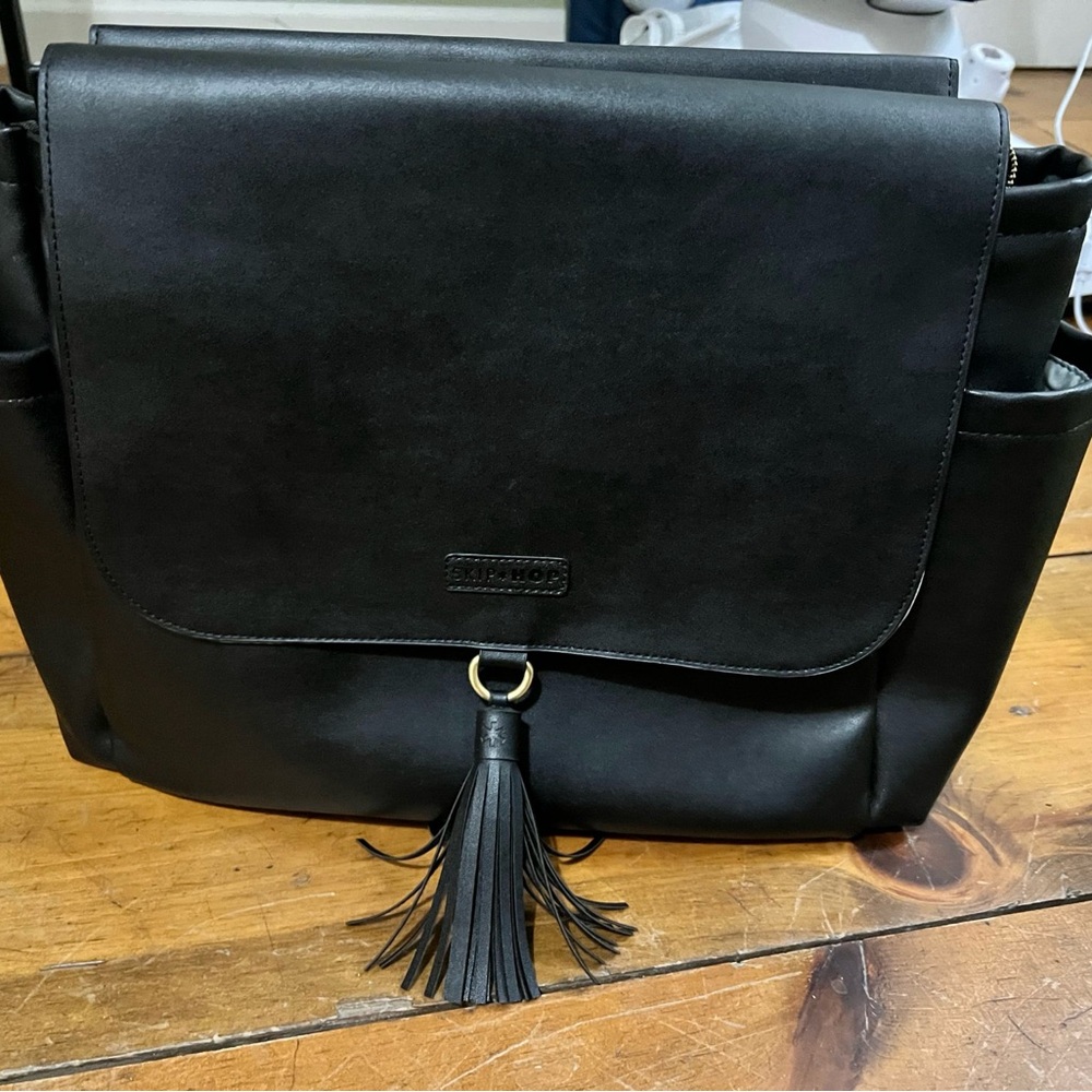 Skip Hop Black Baby Bag with Sleek Design - convertible backpack diaper bag